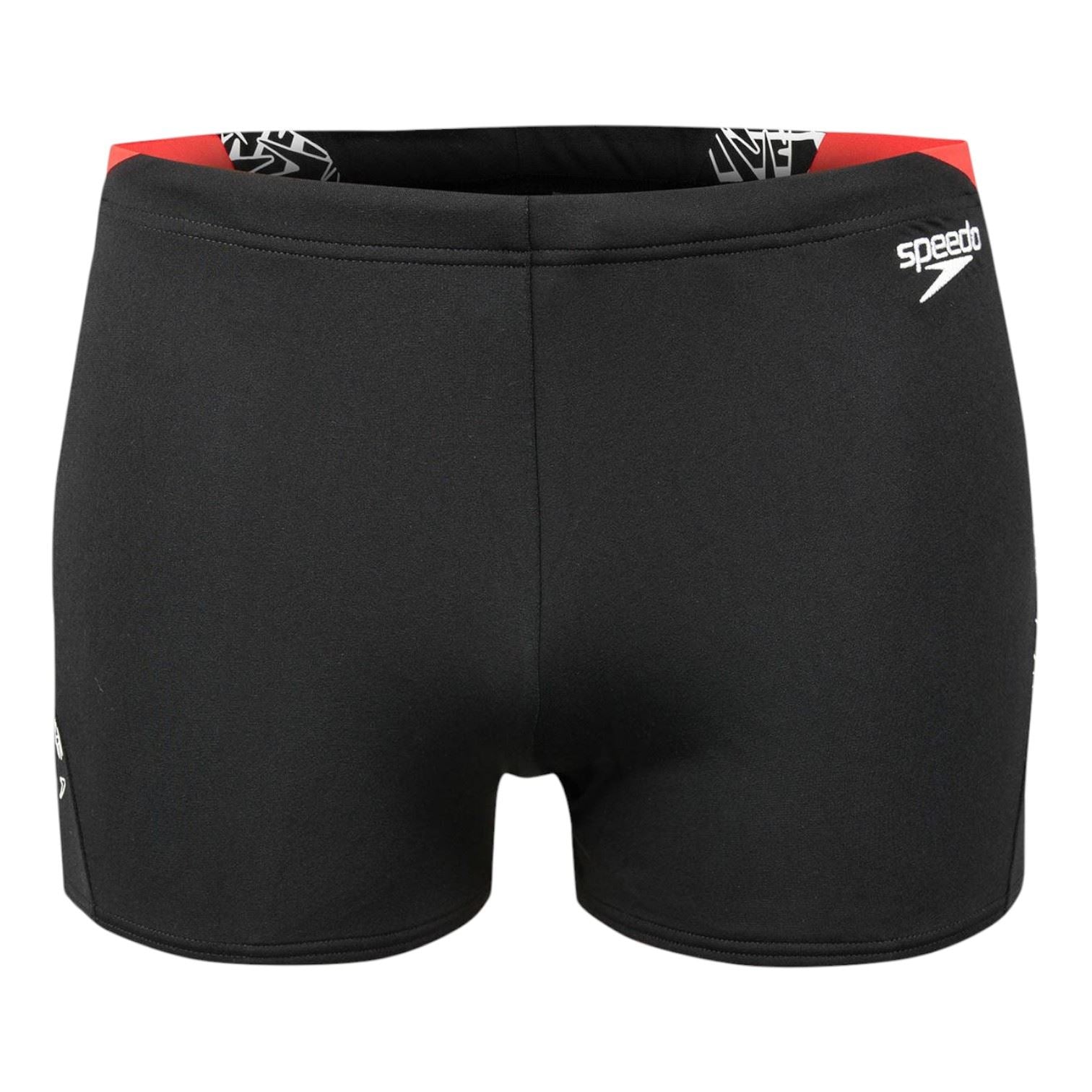 Speedo Mens Boom Splice Aquashorts Black/Red –