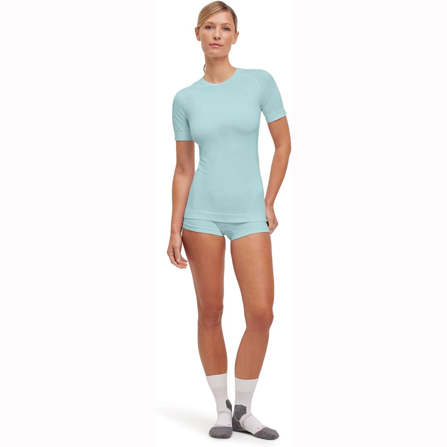 Falke Womens Warm Thermal Base Layer Shirt Green UK 6 Euro XS