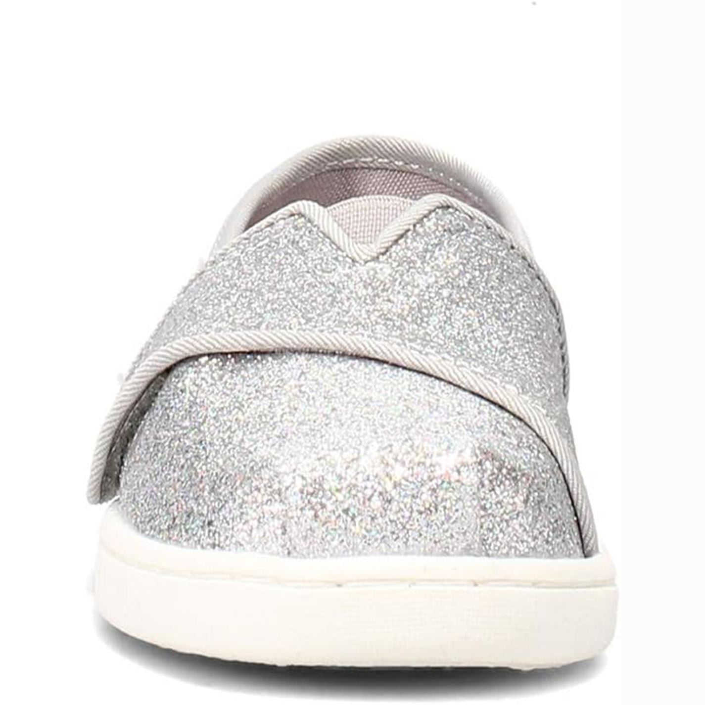 TOMS Girls Alpargata Slip On Shoes Silver UK 7 EU 24.5