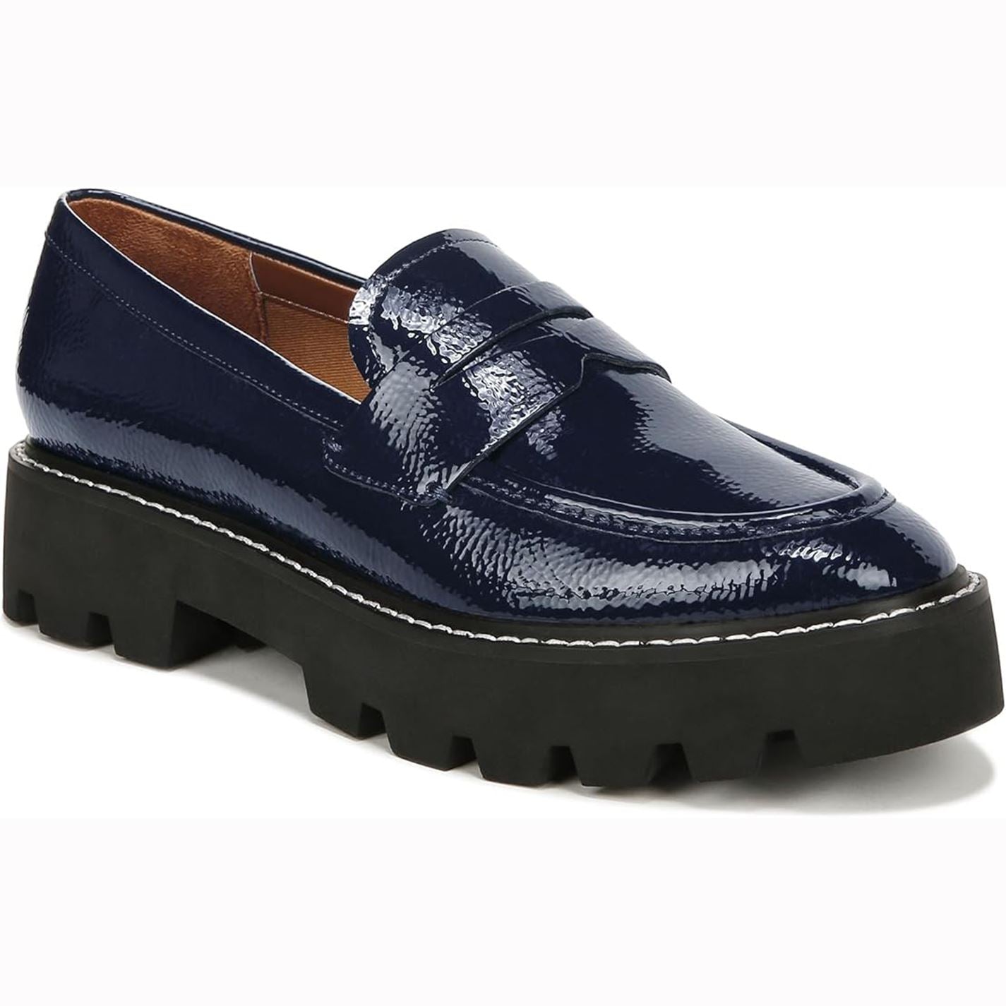 Franco Sarto Womens Balin Chunky Loafers Navy