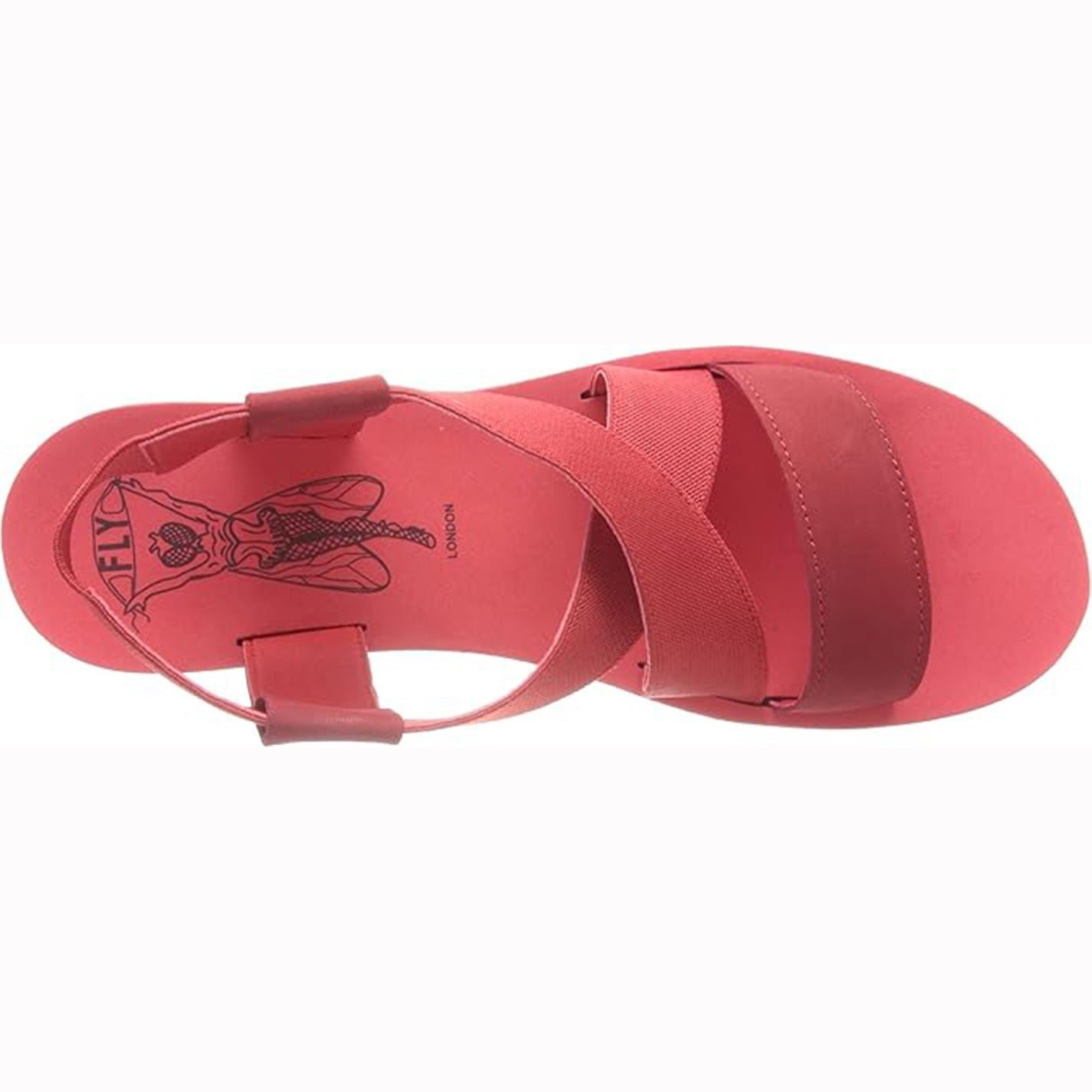 Fly London Womens YABI922FLY Wedge Sandals Red
