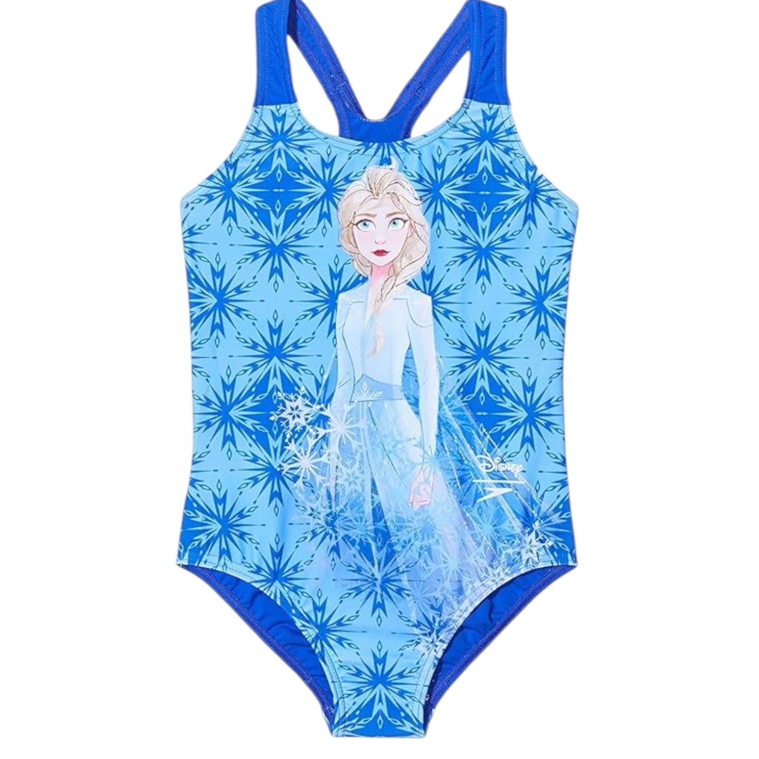 Speedo Girls Disney Frozen 2" Elsa Digital Placement Swimsuit Blue