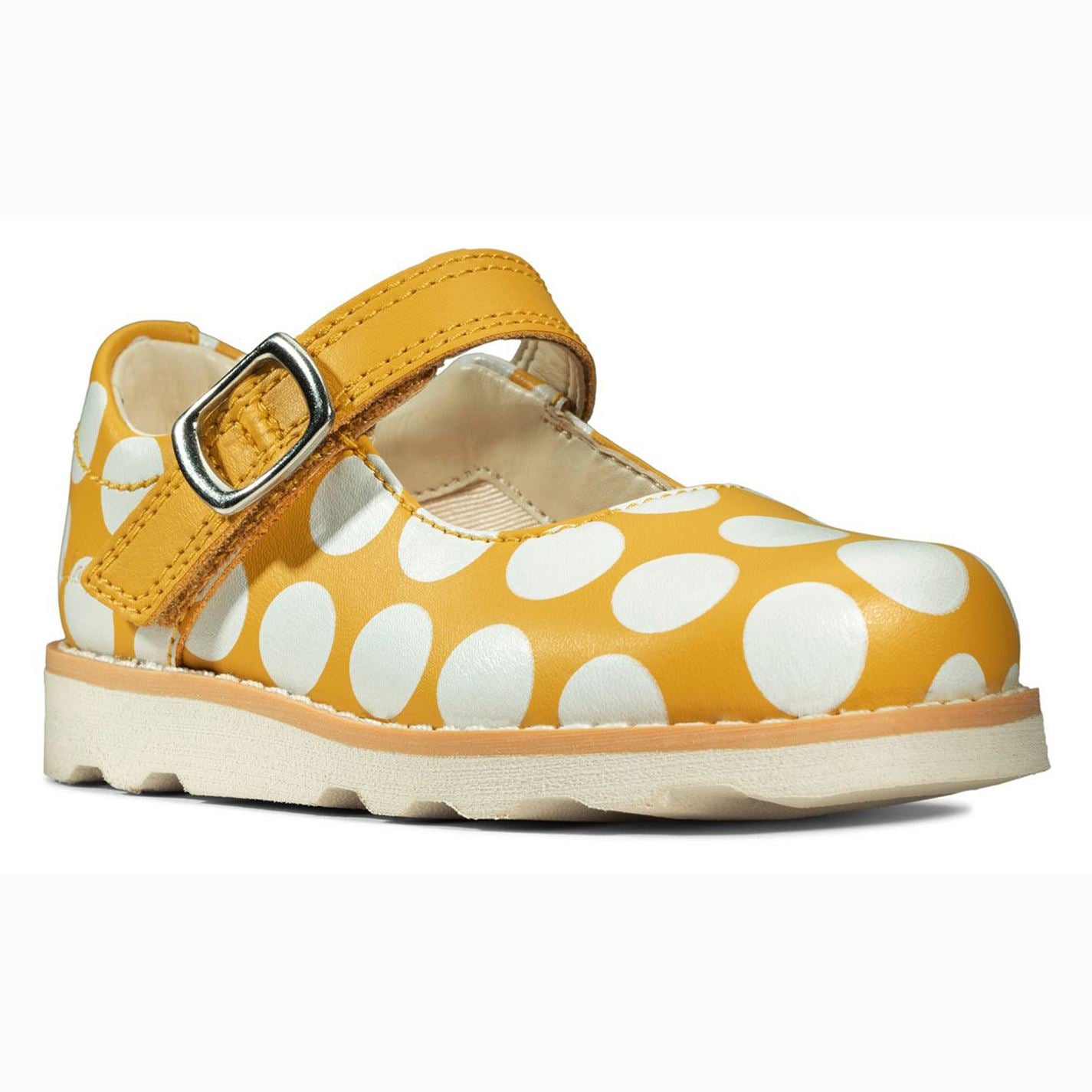 Clarks Girls Crown Jump T School Shoes Yellow UK 4.5 EU 20.5 Fit G