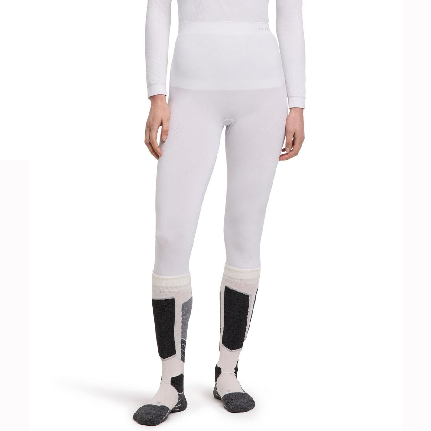 Falke Womens Warm Thermal 3/4 Compression Tights White UK 6 Euro XS
