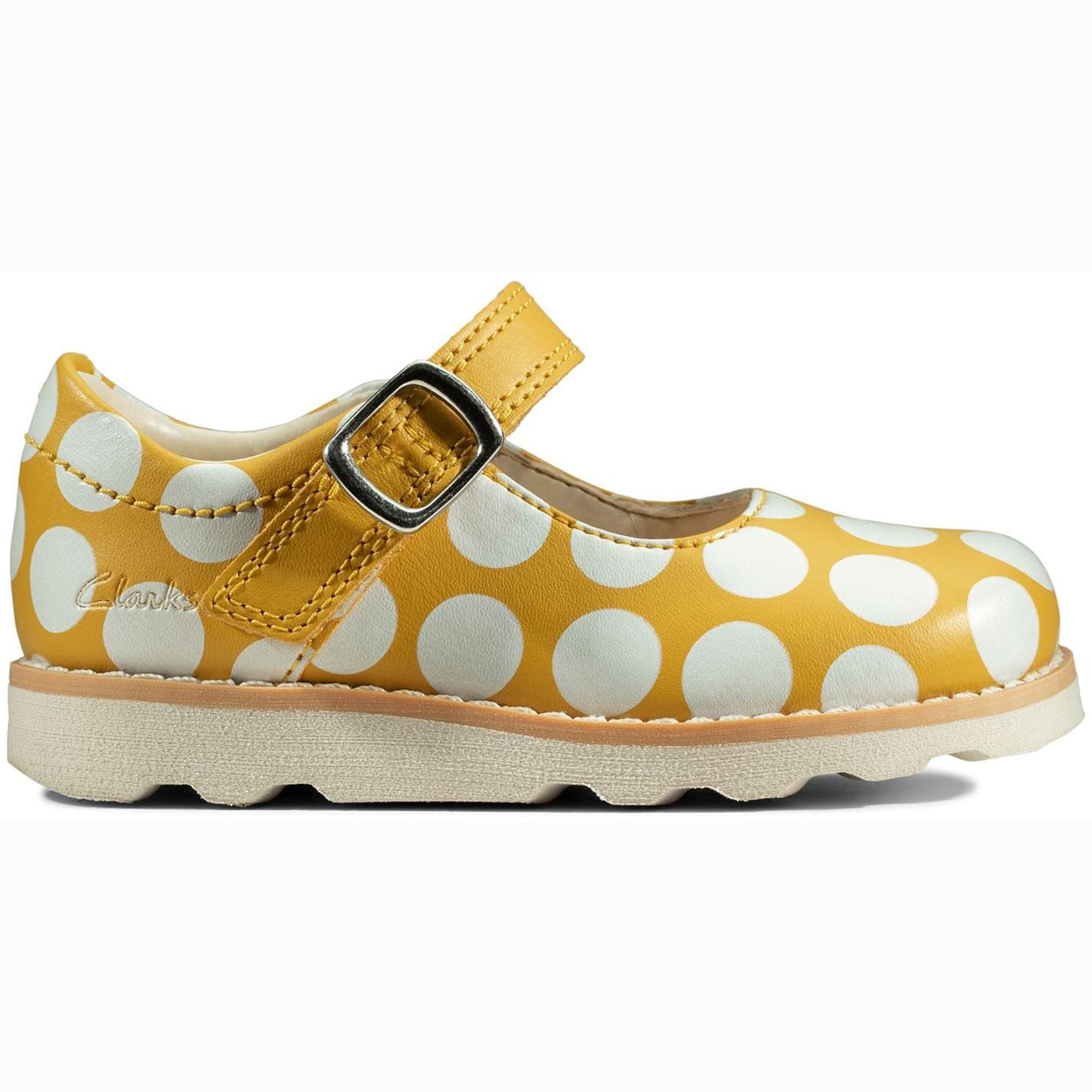 Clarks Girls Crown Jump T School Shoes Yellow UK 4.5 EU 20.5 Fit G