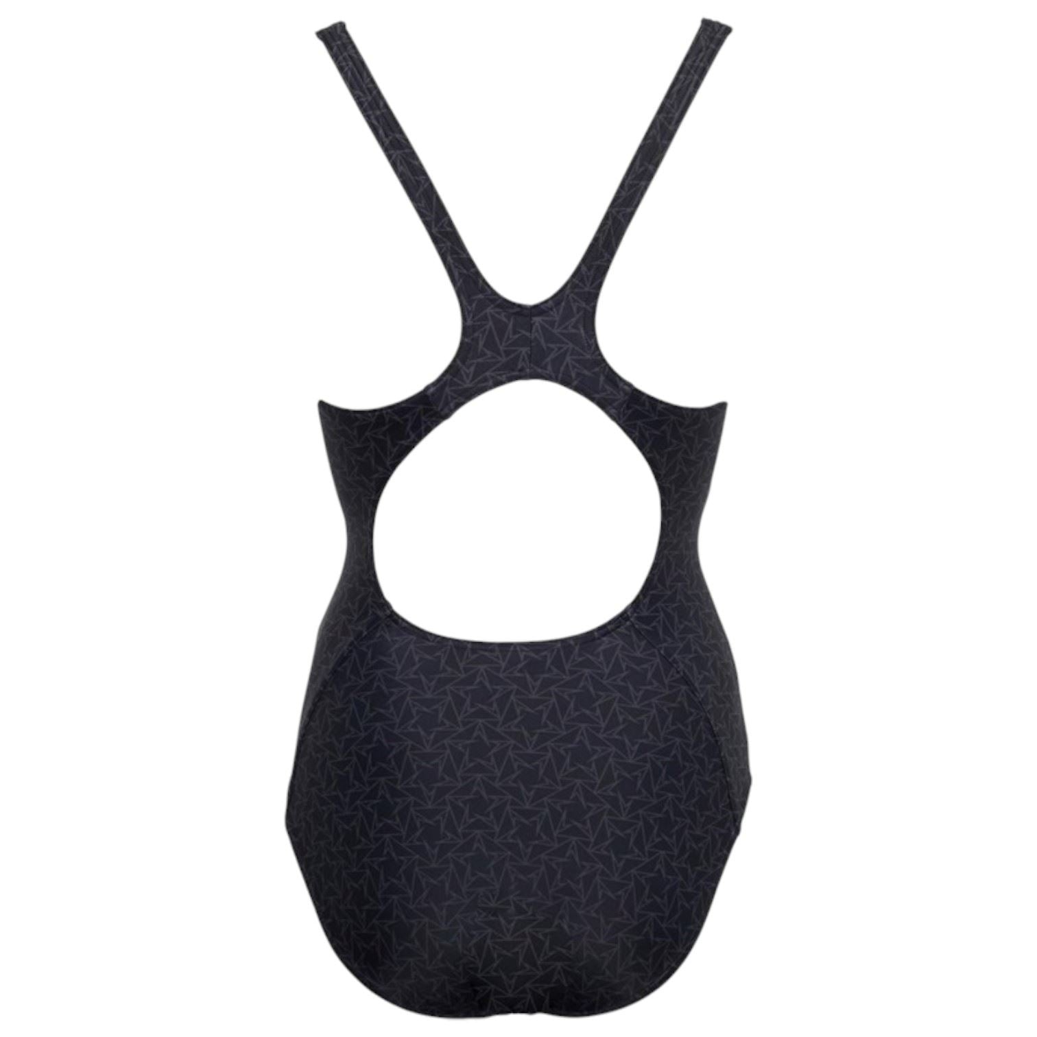 Speedo Womens Boom Star Allover Muscleback Swimsuit Black/Grey