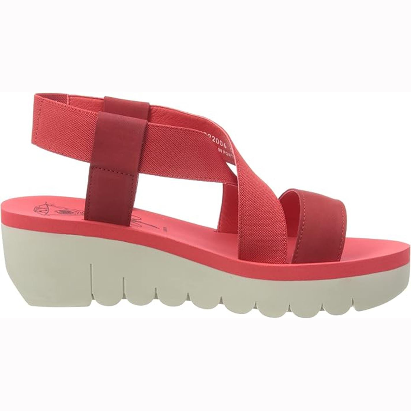 Fly London Womens YABI922FLY Wedge Sandals Red